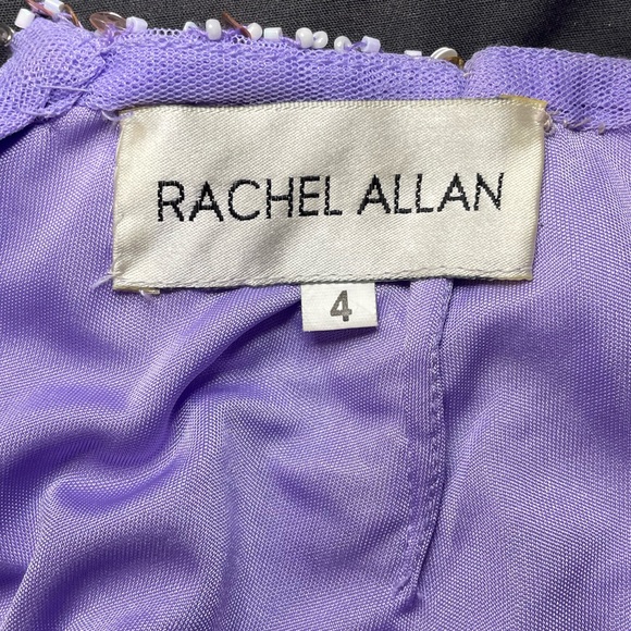 Gorgeous Rachel Allan Scallop Scoop-Neck High Slit Beaded Prom Gown - Picture 15 of 16